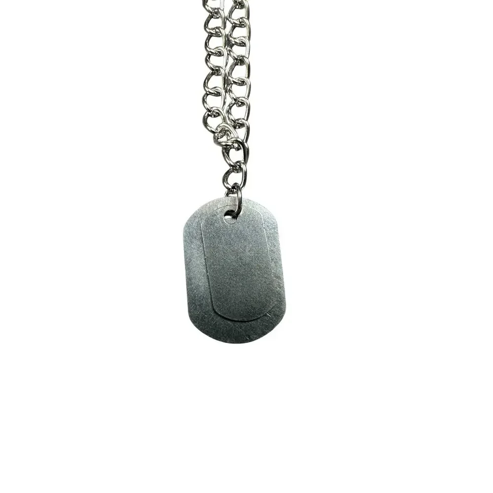 Andrew Christian Dog Tag Necklace Silver — One Size